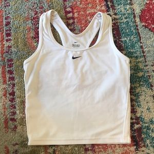 White Nike Crop Racerback Top